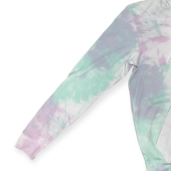 ADIDAS Men's Green/Purple Essentials Tie-Dyed Inspirational Hoodie - Small - Picture 8 of 13